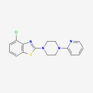 molecular formula C16H15ClN4S B6447303 4-chloro-2-[4-(pyridin-2-yl)piperazin-1-yl]-1,3-benzothiazole CAS No. 2640965-30-4