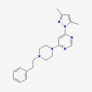 molecular formula C21H26N6 B6447317 4-(3,5-dimethyl-1H-pyrazol-1-yl)-6-[4-(2-phenylethyl)piperazin-1-yl]pyrimidine CAS No. 2640980-11-4
