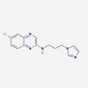 molecular formula C14H14ClN5 B6447352 6-chloro-N-[3-(1H-imidazol-1-yl)propyl]quinoxalin-2-amine CAS No. 2548988-88-9