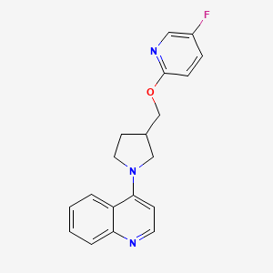 molecular formula C19H18FN3O B6447358 4-(3-{[(5-fluoropyridin-2-yl)oxy]methyl}pyrrolidin-1-yl)quinoline CAS No. 2549009-90-5