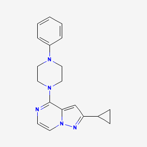 molecular formula C19H21N5 B6447360 1-{2-cyclopropylpyrazolo[1,5-a]pyrazin-4-yl}-4-phenylpiperazine CAS No. 2640866-68-6