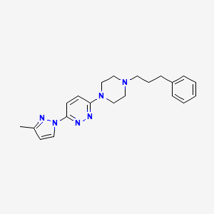 molecular formula C21H26N6 B6447367 3-(3-methyl-1H-pyrazol-1-yl)-6-[4-(3-phenylpropyl)piperazin-1-yl]pyridazine CAS No. 2640976-36-7