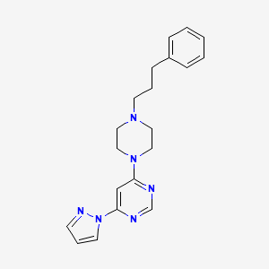 molecular formula C20H24N6 B6447374 4-[4-(3-phenylpropyl)piperazin-1-yl]-6-(1H-pyrazol-1-yl)pyrimidine CAS No. 2640966-70-5