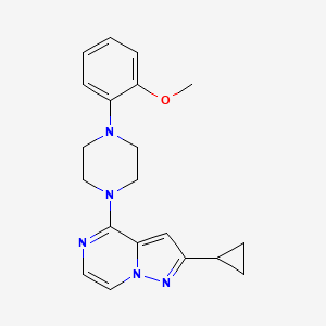 molecular formula C20H23N5O B6447383 1-{2-cyclopropylpyrazolo[1,5-a]pyrazin-4-yl}-4-(2-methoxyphenyl)piperazine CAS No. 2640845-16-3