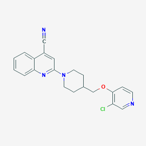 molecular formula C21H19ClN4O B6447412 2-(4-{[(3-chloropyridin-4-yl)oxy]methyl}piperidin-1-yl)quinoline-4-carbonitrile CAS No. 2640836-11-7