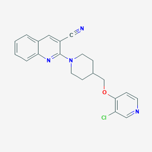 molecular formula C21H19ClN4O B6447414 2-(4-{[(3-chloropyridin-4-yl)oxy]methyl}piperidin-1-yl)quinoline-3-carbonitrile CAS No. 2640845-59-4