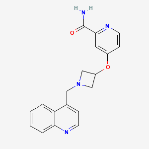 molecular formula C19H18N4O2 B6447417 4-({1-[(quinolin-4-yl)methyl]azetidin-3-yl}oxy)pyridine-2-carboxamide CAS No. 2549048-12-4