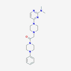molecular formula C22H31N7O B6447425 2-{4-[2-(dimethylamino)pyrimidin-4-yl]piperazin-1-yl}-1-(4-phenylpiperazin-1-yl)ethan-1-one CAS No. 2549031-60-7