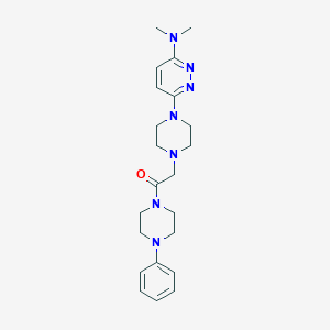 molecular formula C22H31N7O B6447432 2-{4-[6-(dimethylamino)pyridazin-3-yl]piperazin-1-yl}-1-(4-phenylpiperazin-1-yl)ethan-1-one CAS No. 2549053-62-3