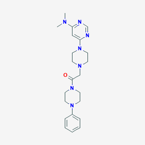 molecular formula C22H31N7O B6447445 2-{4-[6-(dimethylamino)pyrimidin-4-yl]piperazin-1-yl}-1-(4-phenylpiperazin-1-yl)ethan-1-one CAS No. 2549010-31-1