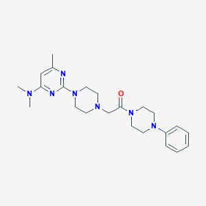 molecular formula C23H33N7O B6447480 2-{4-[4-(dimethylamino)-6-methylpyrimidin-2-yl]piperazin-1-yl}-1-(4-phenylpiperazin-1-yl)ethan-1-one CAS No. 2549011-76-7
