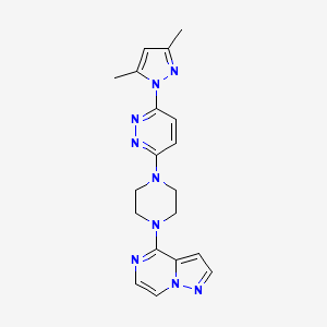 molecular formula C19H21N9 B6447488 3-(3,5-dimethyl-1H-pyrazol-1-yl)-6-(4-{pyrazolo[1,5-a]pyrazin-4-yl}piperazin-1-yl)pyridazine CAS No. 2640821-19-6