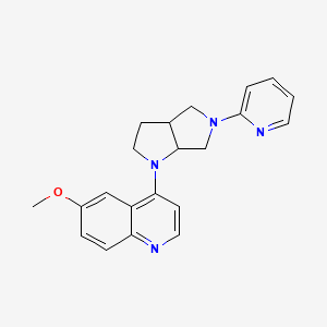 molecular formula C21H22N4O B6447509 6-methoxy-4-[5-(pyridin-2-yl)-octahydropyrrolo[3,4-b]pyrrol-1-yl]quinoline CAS No. 2549029-67-4