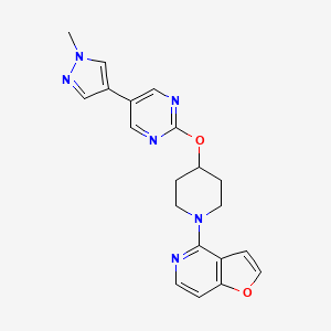 molecular formula C20H20N6O2 B6447516 2-[(1-{furo[3,2-c]pyridin-4-yl}piperidin-4-yl)oxy]-5-(1-methyl-1H-pyrazol-4-yl)pyrimidine CAS No. 2549001-32-1