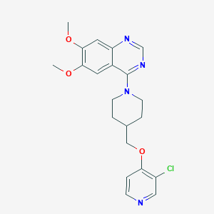 molecular formula C21H23ClN4O3 B6447524 4-(4-{[(3-chloropyridin-4-yl)oxy]methyl}piperidin-1-yl)-6,7-dimethoxyquinazoline CAS No. 2640896-06-4