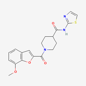 1-(7-methoxy-1-benzofuran-2-carbonyl)-N-(1,3-thiazol-2-yl)piperidine-4-carboxamide