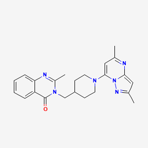molecular formula C23H26N6O B6447604 3-[(1-{2,5-dimethylpyrazolo[1,5-a]pyrimidin-7-yl}piperidin-4-yl)methyl]-2-methyl-3,4-dihydroquinazolin-4-one CAS No. 2549026-62-0