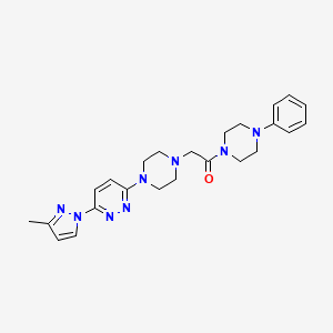 molecular formula C24H30N8O B6447633 2-{4-[6-(3-methyl-1H-pyrazol-1-yl)pyridazin-3-yl]piperazin-1-yl}-1-(4-phenylpiperazin-1-yl)ethan-1-one CAS No. 2640979-03-7