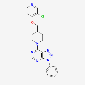 molecular formula C21H20ClN7O B6447645 3-chloro-4-[(1-{3-phenyl-3H-[1,2,3]triazolo[4,5-d]pyrimidin-7-yl}piperidin-4-yl)methoxy]pyridine CAS No. 2640976-21-0