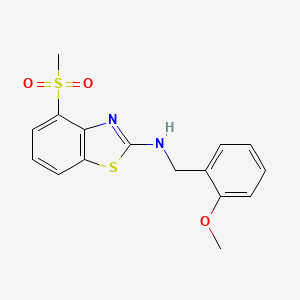 molecular formula C16H16N2O3S2 B6447651 4-methanesulfonyl-N-[(2-methoxyphenyl)methyl]-1,3-benzothiazol-2-amine CAS No. 2640973-44-8