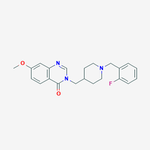 molecular formula C22H24FN3O2 B6447663 3-({1-[(2-fluorophenyl)methyl]piperidin-4-yl}methyl)-7-methoxy-3,4-dihydroquinazolin-4-one CAS No. 2640828-61-9