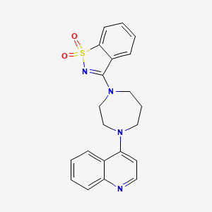 molecular formula C21H20N4O2S B6447686 3-[4-(quinolin-4-yl)-1,4-diazepan-1-yl]-1??,2-benzothiazole-1,1-dione CAS No. 2549053-22-5