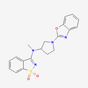 molecular formula C19H18N4O3S B6447687 3-{[1-(1,3-benzoxazol-2-yl)pyrrolidin-3-yl](methyl)amino}-1??,2-benzothiazole-1,1-dione CAS No. 2549030-27-3