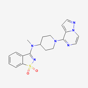molecular formula C19H20N6O2S B6447704 3-[methyl(1-{pyrazolo[1,5-a]pyrazin-4-yl}piperidin-4-yl)amino]-1??,2-benzothiazole-1,1-dione CAS No. 2549023-56-3