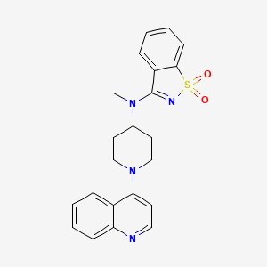 molecular formula C22H22N4O2S B6447711 3-{methyl[1-(quinolin-4-yl)piperidin-4-yl]amino}-1??,2-benzothiazole-1,1-dione CAS No. 2548991-53-1