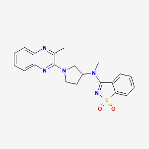 molecular formula C21H21N5O2S B6447722 3-{methyl[1-(3-methylquinoxalin-2-yl)pyrrolidin-3-yl]amino}-1??,2-benzothiazole-1,1-dione CAS No. 2549027-48-5