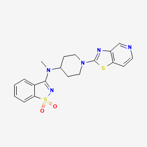 molecular formula C19H19N5O2S2 B6447725 3-[methyl(1-{[1,3]thiazolo[4,5-c]pyridin-2-yl}piperidin-4-yl)amino]-1??,2-benzothiazole-1,1-dione CAS No. 2548988-60-7