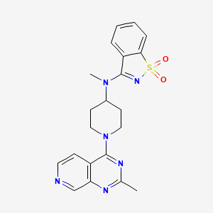 molecular formula C21H22N6O2S B6447743 3-[methyl(1-{2-methylpyrido[3,4-d]pyrimidin-4-yl}piperidin-4-yl)amino]-1??,2-benzothiazole-1,1-dione CAS No. 2549040-97-1