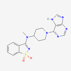 molecular formula C18H19N7O2S B6447748 3-{methyl[1-(9H-purin-6-yl)piperidin-4-yl]amino}-1??,2-benzothiazole-1,1-dione CAS No. 2549030-34-2