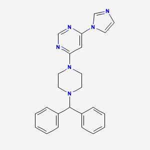 molecular formula C24H24N6 B6447752 4-[4-(diphenylmethyl)piperazin-1-yl]-6-(1H-imidazol-1-yl)pyrimidine CAS No. 2640866-98-2
