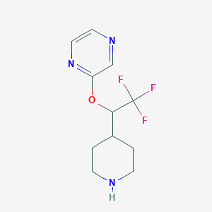 molecular formula C11H14F3N3O B6447767 2-[2,2,2-trifluoro-1-(piperidin-4-yl)ethoxy]pyrazine CAS No. 2640846-60-0