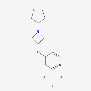 molecular formula C13H15F3N2O2 B6447770 4-{[1-(oxolan-3-yl)azetidin-3-yl]oxy}-2-(trifluoromethyl)pyridine CAS No. 2548994-40-5