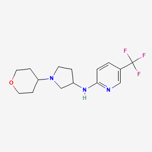 molecular formula C15H20F3N3O B6447777 N-[1-(oxan-4-yl)pyrrolidin-3-yl]-5-(trifluoromethyl)pyridin-2-amine CAS No. 2640954-80-7