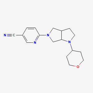 6-[1-(oxan-4-yl)-octahydropyrrolo[3,4-b]pyrrol-5-yl]pyridine-3-carbonitrile