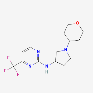 molecular formula C14H19F3N4O B6447826 N-[1-(oxan-4-yl)pyrrolidin-3-yl]-4-(trifluoromethyl)pyrimidin-2-amine CAS No. 2640895-55-0