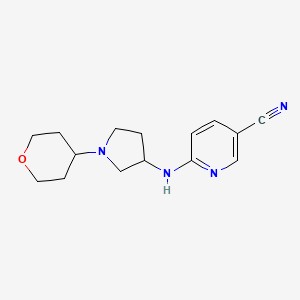 molecular formula C15H20N4O B6447833 6-{[1-(oxan-4-yl)pyrrolidin-3-yl]amino}pyridine-3-carbonitrile CAS No. 2549054-32-0