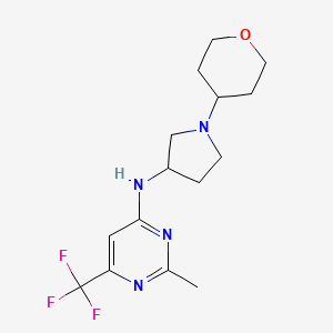 molecular formula C15H21F3N4O B6447860 2-methyl-N-[1-(oxan-4-yl)pyrrolidin-3-yl]-6-(trifluoromethyl)pyrimidin-4-amine CAS No. 2640956-59-6