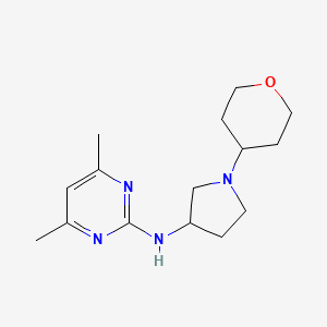 molecular formula C15H24N4O B6447876 4,6-dimethyl-N-[1-(oxan-4-yl)pyrrolidin-3-yl]pyrimidin-2-amine CAS No. 2549043-88-9