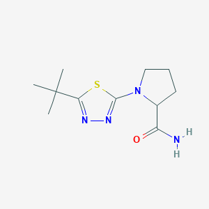 molecular formula C11H18N4OS B6447879 1-(5-tert-butyl-1,3,4-thiadiazol-2-yl)pyrrolidine-2-carboxamide CAS No. 2548981-75-3