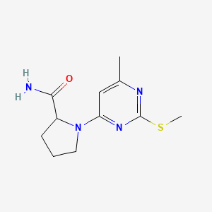 molecular formula C11H16N4OS B6447885 1-[6-methyl-2-(methylsulfanyl)pyrimidin-4-yl]pyrrolidine-2-carboxamide CAS No. 2548976-12-9