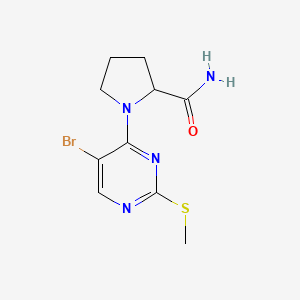 1-[5-bromo-2-(methylsulfanyl)pyrimidin-4-yl]pyrrolidine-2-carboxamide