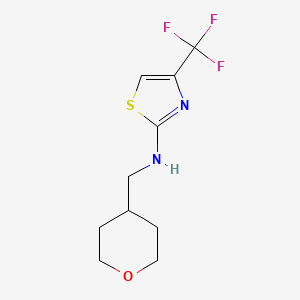 molecular formula C10H13F3N2OS B6447932 N-[(oxan-4-yl)methyl]-4-(trifluoromethyl)-1,3-thiazol-2-amine CAS No. 2464701-04-8