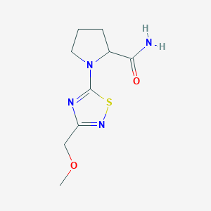 molecular formula C9H14N4O2S B6447952 1-[3-(methoxymethyl)-1,2,4-thiadiazol-5-yl]pyrrolidine-2-carboxamide CAS No. 2548975-42-2