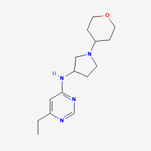 molecular formula C15H24N4O B6447959 6-ethyl-N-[1-(oxan-4-yl)pyrrolidin-3-yl]pyrimidin-4-amine CAS No. 2640892-98-2