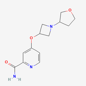 molecular formula C13H17N3O3 B6447972 4-{[1-(oxolan-3-yl)azetidin-3-yl]oxy}pyridine-2-carboxamide CAS No. 2640835-96-5