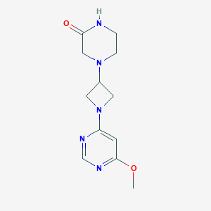 molecular formula C12H17N5O2 B6447994 4-[1-(6-methoxypyrimidin-4-yl)azetidin-3-yl]piperazin-2-one CAS No. 2549062-38-4